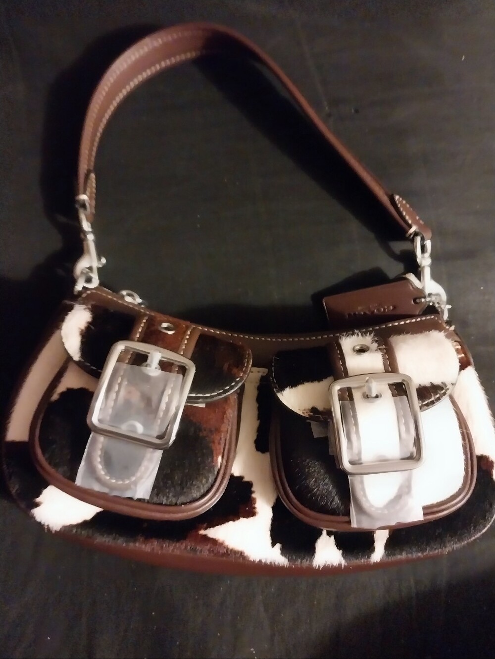 New Coach Cow Print Ashton Bag - Picture 5 of 9